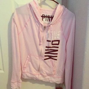 Victoria secret pink, pink zip up jacket.